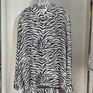 Jones New York 100% Silk Jacket and Shirt, Lined Skirt 3pc set